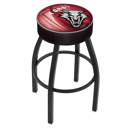 Holland Bar Stool Co 25" 4" New Mexico Cushion Seat, Blk Wrinkle Base Swivel Bar Stool L8B125NewMex-D2